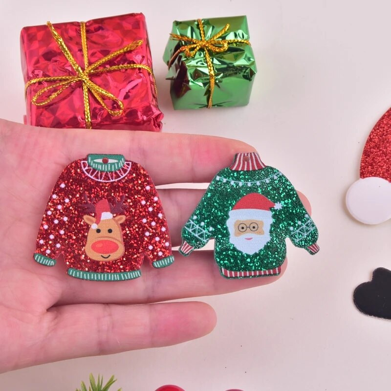 10 τμχ/συσκευασία Μόδα Χριστουγεννιάτικα Ρούχα Ακρυλικά Γούρια για Γυναικεία Σκουλαρίκια Κολιέ Κοσμήματα Κατασκευή DIY
