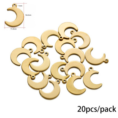 20-50 τμχ/ παρτίδα Χρυσό χρώμα Ανοξείδωτο ατσάλι Star Moon Charms Κρεμαστό για Σκουλαρίκια Κολιέ Βραχιόλι Χειροτεχνία Κατασκευή κοσμημάτων DIY