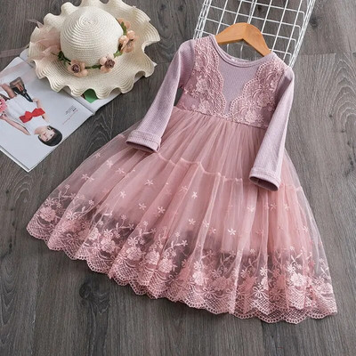 Rochii Copii Pentru Fete Dantela Flori Rochie Tulle Nunta Fetita Ceremonia Petrecere Rochie Aniversare Copii Toamna Imbracaminte Casual