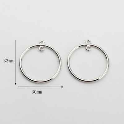 Cinko lydinio apvalūs žiediniai pakabukai rėmelis metalinis rėmelis pakabukų komplektas kabošono komplektas 10vnt/stal.pasidaryk pats auskarai priedai