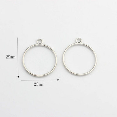Cinko lydinio apvalūs žiediniai pakabukai rėmelis metalinis rėmelis pakabukų komplektas kabošono komplektas 10vnt/stal.pasidaryk pats auskarai priedai