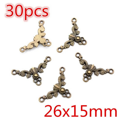 Νέα αντίκα επάργυρη επιμετάλλωση μπρούτζου με μεταλλικό σύνδεσμο Γούρια Κρεμαστό λουλούδι Vintage Μικρά γούρια DIY Κοσμήματα κολιέ Fidings