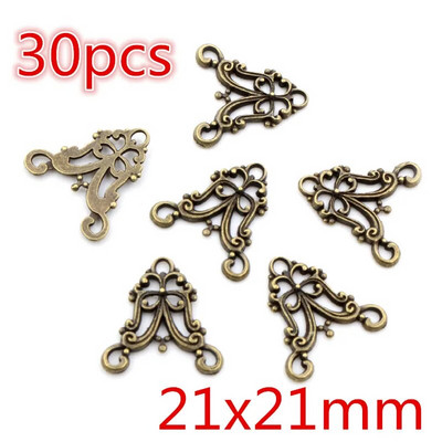 Νέα αντίκα επάργυρη επιμετάλλωση μπρούτζου με μεταλλικό σύνδεσμο Γούρια Κρεμαστό λουλούδι Vintage Μικρά γούρια DIY Κοσμήματα κολιέ Fidings