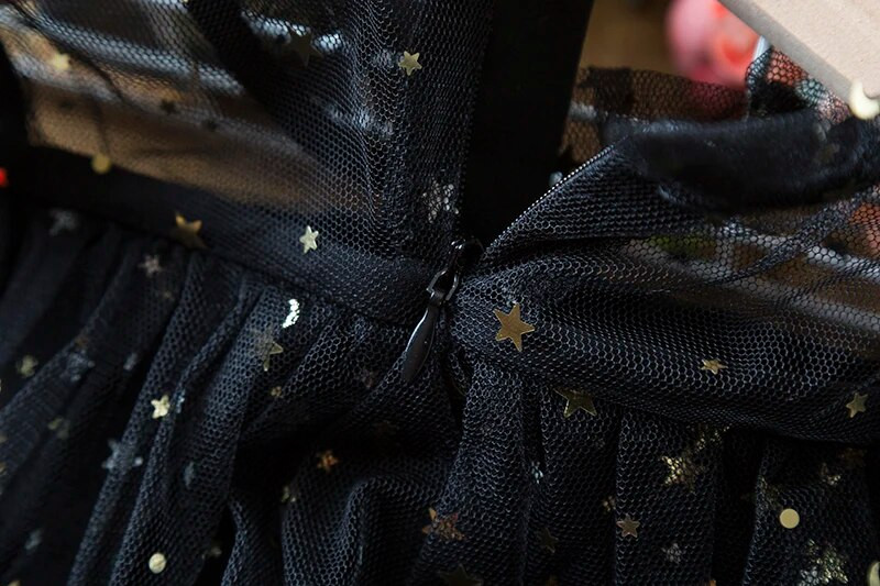 Φόρεμα καλοκαιρινού πάρτι για κορίτσια μόδας Παιδικό φόρεμα παγιέτα βολάν μανίκι Γενέθλια Πριγκίπισσα Στολή Μωρό μαύρο βραδινό πάρτι τούλι Ρούχα 3-8Τ