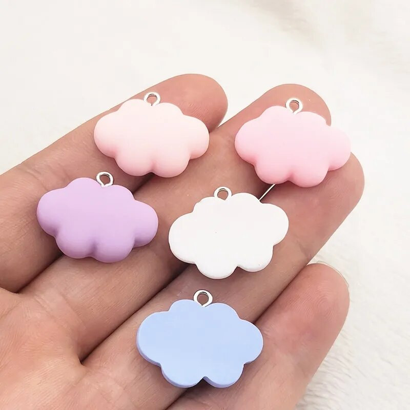 JINDINSP 10 τμχ 25*20mm Kawaii Clouds Resin Charms Μενταγιόν για κοσμήματα Κατασκευή DIY κοσμήματα αξεσουάρ, γούρια σχεδιαστών