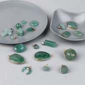 Φυσικό πράσινο Aventurine Jades πέτρα κρεμαστό κόσμημα χάντρες Κολιέ σκουλαρίκι βραχιόλι DIY Δώρο κουλούρια για κοσμήματα κατασκευής χύμα