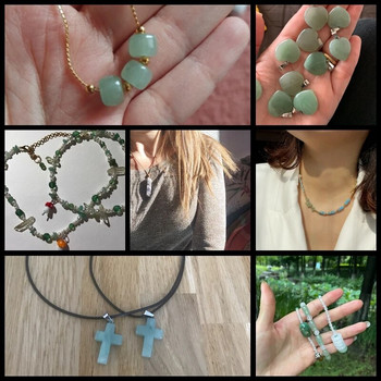 Φυσικό πράσινο Aventurine Jades πέτρα κρεμαστό κόσμημα χάντρες Κολιέ σκουλαρίκι βραχιόλι DIY Δώρο κουλούρια για κοσμήματα κατασκευής χύμα