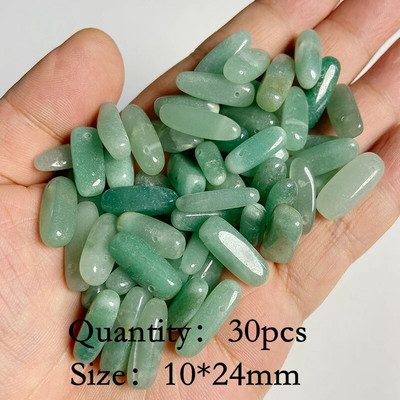 Φυσικό πράσινο Aventurine Jades πέτρα κρεμαστό κόσμημα χάντρες Κολιέ σκουλαρίκι βραχιόλι DIY Δώρο κουλούρια για κοσμήματα κατασκευής χύμα