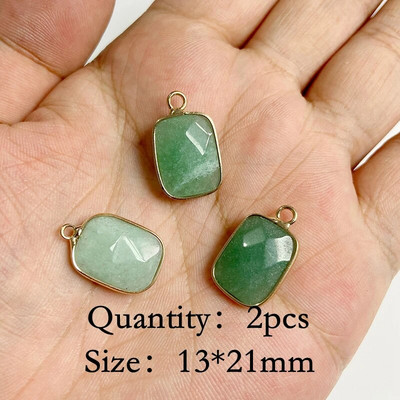 Φυσικό πράσινο Aventurine Jades πέτρα κρεμαστό κόσμημα χάντρες Κολιέ σκουλαρίκι βραχιόλι DIY Δώρο κουλούρια για κοσμήματα κατασκευής χύμα