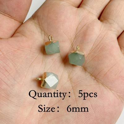 Φυσικό πράσινο Aventurine Jades πέτρα κρεμαστό κόσμημα χάντρες Κολιέ σκουλαρίκι βραχιόλι DIY Δώρο κουλούρια για κοσμήματα κατασκευής χύμα