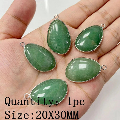 Φυσικό πράσινο Aventurine Jades πέτρα κρεμαστό κόσμημα χάντρες Κολιέ σκουλαρίκι βραχιόλι DIY Δώρο κουλούρια για κοσμήματα κατασκευής χύμα
