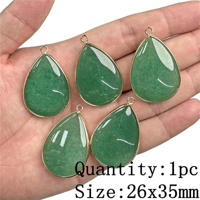 Φυσικό πράσινο Aventurine Jades πέτρα κρεμαστό κόσμημα χάντρες Κολιέ σκουλαρίκι βραχιόλι DIY Δώρο κουλούρια για κοσμήματα κατασκευής χύμα