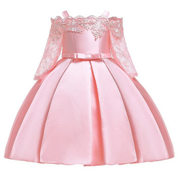 2023 Рокля на принцеса с едно рамо Детски дрехи за момиче Вечерна сватбена рокля Костюм Детско облекло 3-10 години Vestido