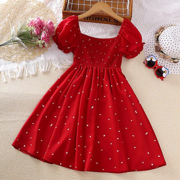 Καλοκαιρινό φόρεμα μωρό κορίτσι Χαριτωμένο πουά φόρεμα πριγκίπισσα κομψό φόρεμα πάρτι με φουσκωτά μανίκια Πριγκίπισσα φούστα παιδικά ρούχα