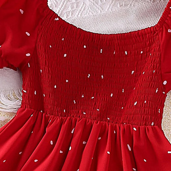 Καλοκαιρινό φόρεμα μωρό κορίτσι Χαριτωμένο πουά φόρεμα πριγκίπισσα κομψό φόρεμα πάρτι με φουσκωτά μανίκια Πριγκίπισσα φούστα παιδικά ρούχα