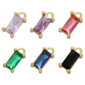 ZHUKOU 2τμχ/σετ χρυσό χρώμα Ορθογώνιο κρυστάλλινα γούρια για DIY Χειροποίητα Σκουλαρίκια Κοσμήματα Κρεμαστό Αξεσουάρ Χονδρική VD902