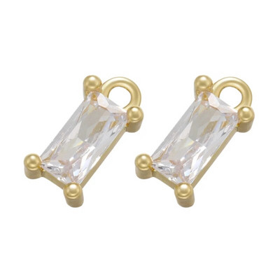 ZHUKOU 2τμχ/σετ χρυσό χρώμα Ορθογώνιο κρυστάλλινα γούρια για DIY Χειροποίητα Σκουλαρίκια Κοσμήματα Κρεμαστό Αξεσουάρ Χονδρική VD902