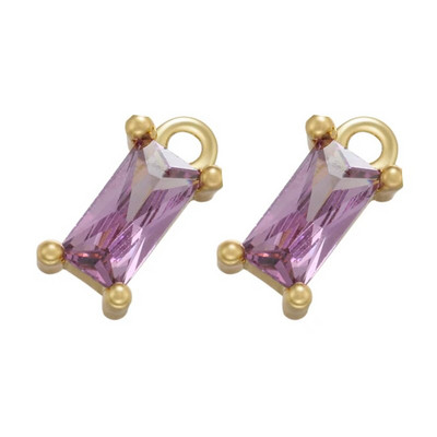 ZHUKOU 2τμχ/σετ χρυσό χρώμα Ορθογώνιο κρυστάλλινα γούρια για DIY Χειροποίητα Σκουλαρίκια Κοσμήματα Κρεμαστό Αξεσουάρ Χονδρική VD902