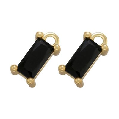 ZHUKOU 2τμχ/σετ χρυσό χρώμα Ορθογώνιο κρυστάλλινα γούρια για DIY Χειροποίητα Σκουλαρίκια Κοσμήματα Κρεμαστό Αξεσουάρ Χονδρική VD902