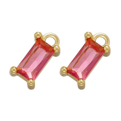 ZHUKOU 2τμχ/σετ χρυσό χρώμα Ορθογώνιο κρυστάλλινα γούρια για DIY Χειροποίητα Σκουλαρίκια Κοσμήματα Κρεμαστό Αξεσουάρ Χονδρική VD902