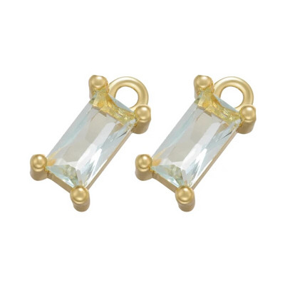 ZHUKOU 2τμχ/σετ χρυσό χρώμα Ορθογώνιο κρυστάλλινα γούρια για DIY Χειροποίητα Σκουλαρίκια Κοσμήματα Κρεμαστό Αξεσουάρ Χονδρική VD902