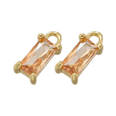 ZHUKOU 2τμχ/σετ χρυσό χρώμα Ορθογώνιο κρυστάλλινα γούρια για DIY Χειροποίητα Σκουλαρίκια Κοσμήματα Κρεμαστό Αξεσουάρ Χονδρική VD902