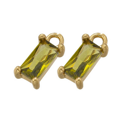 ZHUKOU 2τμχ/σετ χρυσό χρώμα Ορθογώνιο κρυστάλλινα γούρια για DIY Χειροποίητα Σκουλαρίκια Κοσμήματα Κρεμαστό Αξεσουάρ Χονδρική VD902