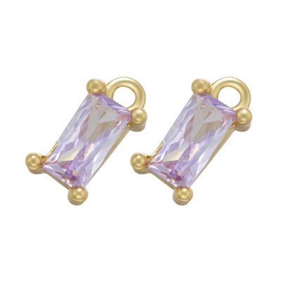 ZHUKOU 2τμχ/σετ χρυσό χρώμα Ορθογώνιο κρυστάλλινα γούρια για DIY Χειροποίητα Σκουλαρίκια Κοσμήματα Κρεμαστό Αξεσουάρ Χονδρική VD902