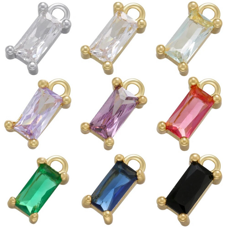 ZHUKOU 2τμχ/σετ χρυσό χρώμα Ορθογώνιο κρυστάλλινα γούρια για DIY Χειροποίητα Σκουλαρίκια Κοσμήματα Κρεμαστό Αξεσουάρ Χονδρική VD902