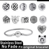 Perla srebrne boje od nehrđajućeg čelika zauvijek obiteljski privjesak Fit Original pandoraer privjesak Narukvica Ženski nakit acero inoxidable