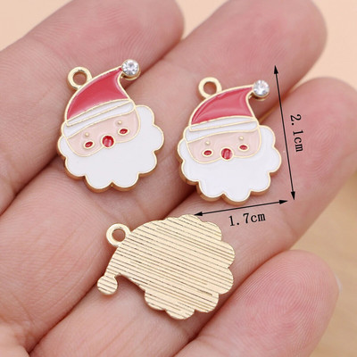 5 τμχ Ασημένιο κρυστάλλινο μαργαριτάρι Χριστουγεννιάτικο γούρι μενταγιόν για κοσμήματα κατασκευής σκουλαρίκια Κολιέ DIY αξεσουάρ χειροτεχνία 22x14mm