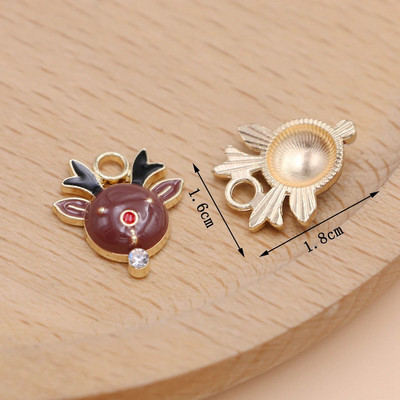 5 τμχ Ασημένιο κρυστάλλινο μαργαριτάρι Χριστουγεννιάτικο γούρι μενταγιόν για κοσμήματα κατασκευής σκουλαρίκια Κολιέ DIY αξεσουάρ χειροτεχνία 22x14mm