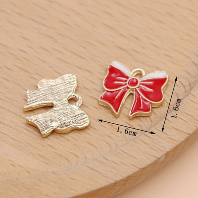 5 τμχ Ασημένιο κρυστάλλινο μαργαριτάρι Χριστουγεννιάτικο γούρι μενταγιόν για κοσμήματα κατασκευής σκουλαρίκια Κολιέ DIY αξεσουάρ χειροτεχνία 22x14mm