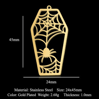 5 vnt./stal. Nerūdijančio plieno geometrinis minimalistinis Helovinas „pasidaryk pats“ auskarai, pakabukai, papuošalai, didmeninė prekyba vaiduoklio raganos šlepetės šikšnosparnių papuošalų kaukolė