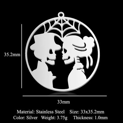 5 vnt./stal. Nerūdijančio plieno geometrinis minimalistinis Helovinas „pasidaryk pats“ auskarai, pakabukai, papuošalai, didmeninė prekyba vaiduoklio raganos šlepetės šikšnosparnių papuošalų kaukolė