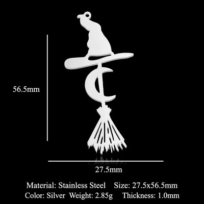 5 vnt./stal. Nerūdijančio plieno geometrinis minimalistinis Helovinas „pasidaryk pats“ auskarai, pakabukai, papuošalai, didmeninė prekyba vaiduoklio raganos šlepetės šikšnosparnių papuošalų kaukolė