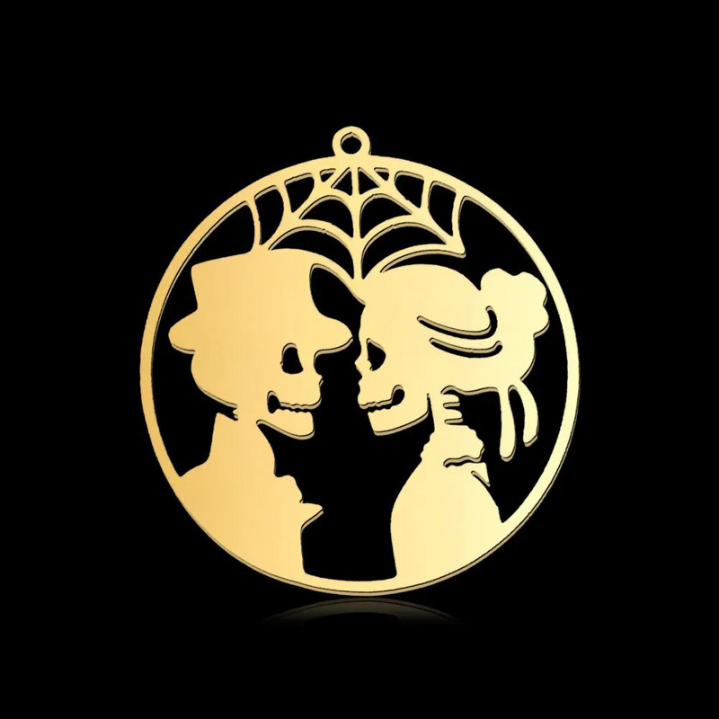 5 vnt./stal. Nerūdijančio plieno geometrinis minimalistinis Helovinas „pasidaryk pats“ auskarai, pakabukai, papuošalai, didmeninė prekyba vaiduoklio raganos šlepetės šikšnosparnių papuošalų kaukolė