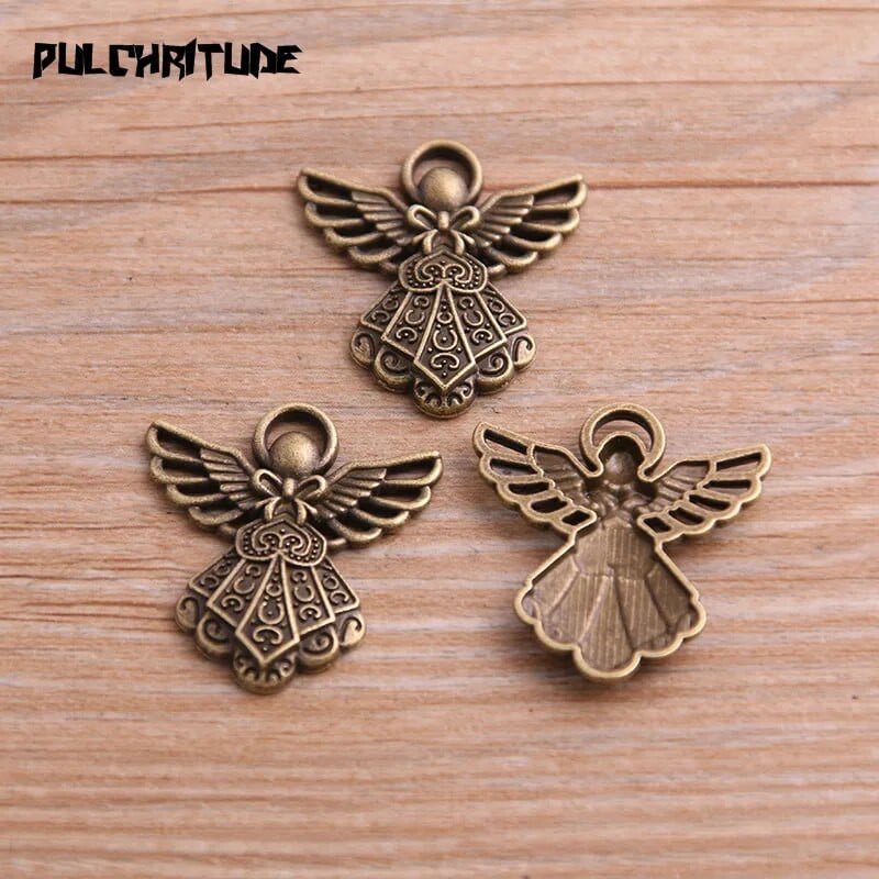 10 komada 23*26 mm Dvobojni privjesci za djevojčice od metalne legure Anđeoski privjesci za izradu nakita DIY ručni obrt