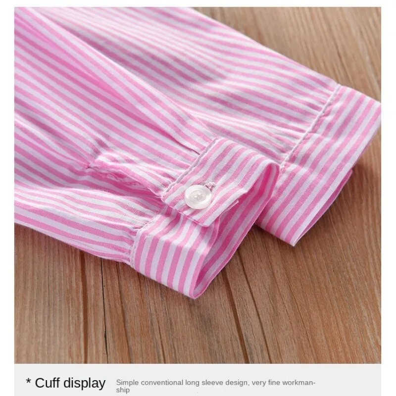 Suknelė mergaitei pavasario rudens ruduo dryžuoti vaikiški rūbai madingi kūdikiai mergaičių medvilniniai rūbai ilgomis rankovėmis vaikiška suknelė įprastinio stiliaus