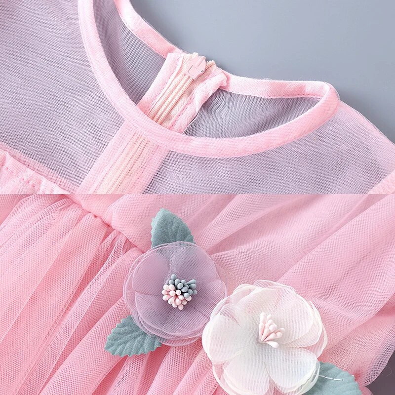 Humor Medvjed Haljina za djevojčice Proljeće Jesen Dječja odjeća dugih rukava Princeza s printom crtića Slatka mrežasta pređa