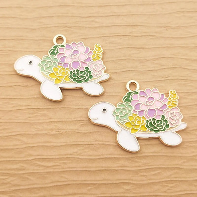 10 vnt. Emalio jūros vėžlio žavesys papuošalų kūrimo reikmenims Masinis gyvūnas, mielas karoliai, pakabukas, telefono auskarai, papuošalai, pasidaryk pats