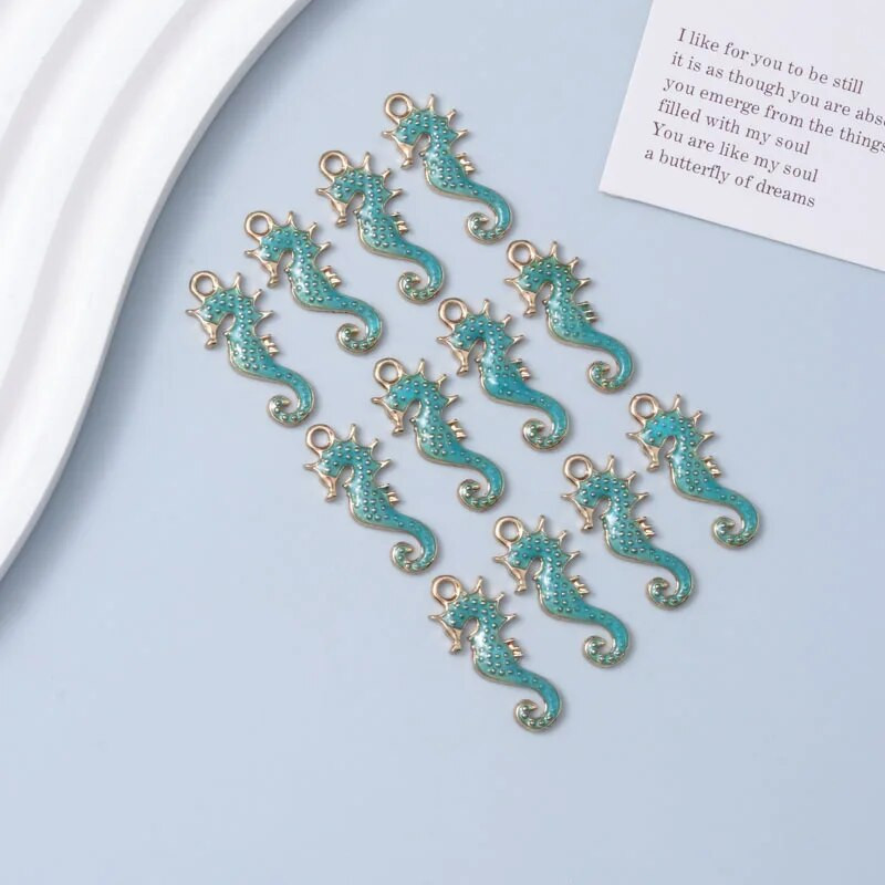 10 komada novih Hippocampus Japonicus emajliranih privjesaka Lijepi privjesci s oceanskim životinjama za izradu DIY ručno rađenih nalaza Dodaci Ogrlica