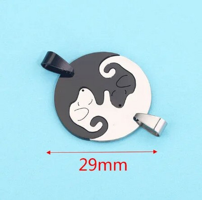 1kom od nehrđajućeg čelika Slatka ljupka šarm mačka Ogrlica Ljubavnica Djevojka Poklon set Valentinovo za žene Nakit Upareni privjesak