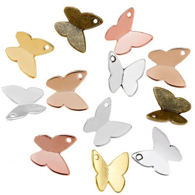 40 de bucăți 10*10 mm 6 culori, cu ridicata, farmece de animale, pandantive din aliaj de metal, fluturi, pentru fabricarea de accesorii de bijuterii lucrate manual