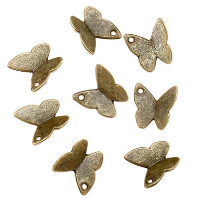 40 ΤΕΜ 10*10mm 6 Χρώμα Χονδρικό ζώο Γούρια από κράμα μετάλλων μενταγιόν πεταλούδας για DIY Χειροποίητα Αξεσουάρ κοσμημάτων Κατασκευή