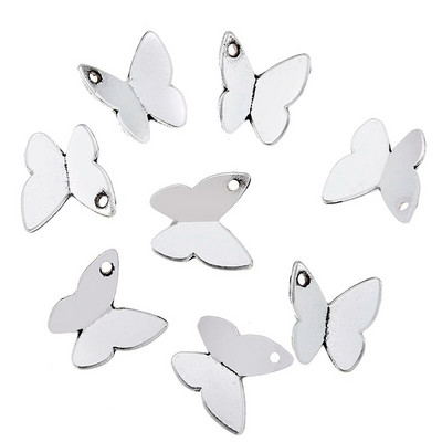 40 ΤΕΜ 10*10mm 6 Χρώμα Χονδρικό ζώο Γούρια από κράμα μετάλλων μενταγιόν πεταλούδας για DIY Χειροποίητα Αξεσουάρ κοσμημάτων Κατασκευή