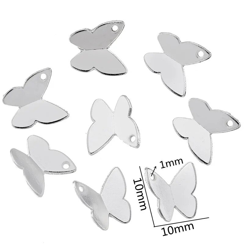 40 ΤΕΜ 10*10mm 6 Χρώμα Χονδρικό ζώο Γούρια από κράμα μετάλλων μενταγιόν πεταλούδας για DIY Χειροποίητα Αξεσουάρ κοσμημάτων Κατασκευή