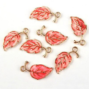 20*10mm 10τμχ/παρτίδα Κράμα ψευδαργύρου Drop Oil Leaves Shape Charms Κρεμαστό για DIY κοσμήματα σκουλαρίκια αξεσουάρ