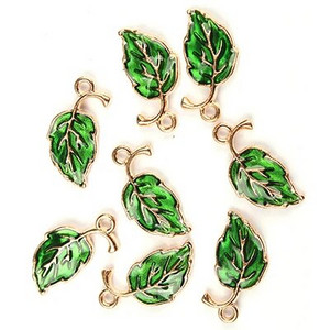 20*10mm 10τμχ/παρτίδα Κράμα ψευδαργύρου Drop Oil Leaves Shape Charms Κρεμαστό για DIY κοσμήματα σκουλαρίκια αξεσουάρ