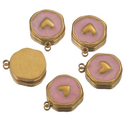 5 kom/lot Emajl od nehrđajućeg čelika Mjesečeva ljubavna medalja Srce privjesci za DIY Naušnice Ogrlica Izrada nakita Privjesak Potrepštine Rukotvorine